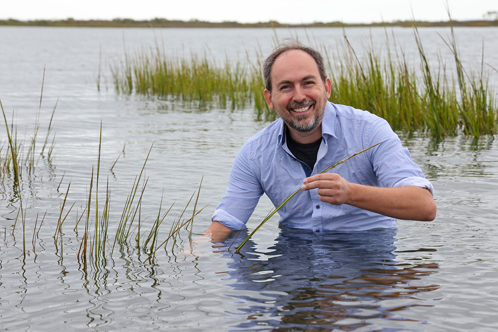 David Johnson in salt marsh