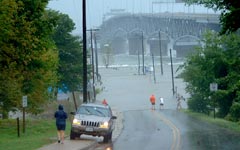 Coleman Bridge in Storm