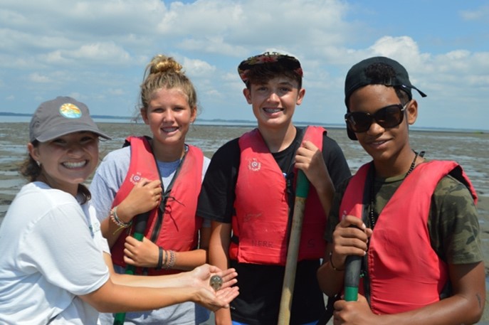 Anna on the Eastern Shore during M.A. summer internship 