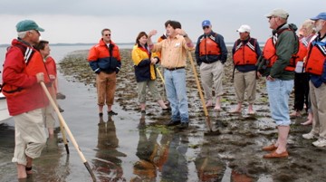 Dr. Mark Luckenbach, second Director of the VIMS Eastern Shore Laboratory, on a field trip